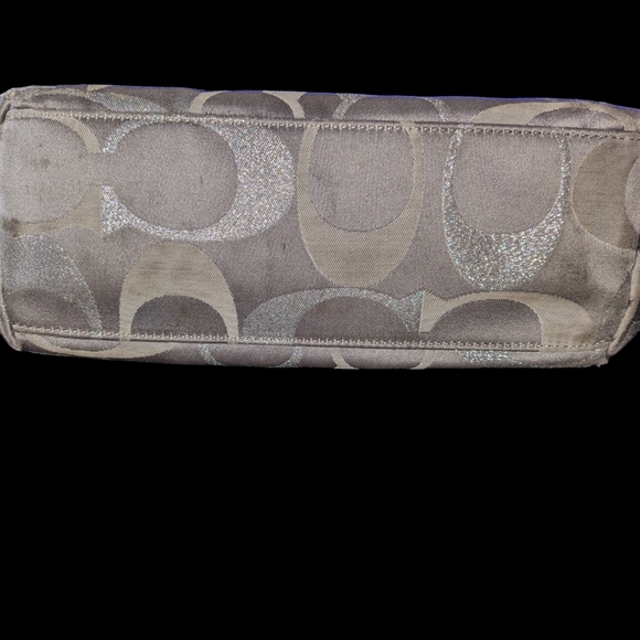 Purse COACH Signature GRAY Stripe Tote  Shoulder handbag. - Picture 8 of 8